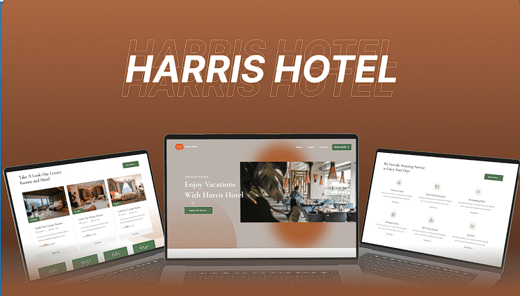 Harris Hotel website overview