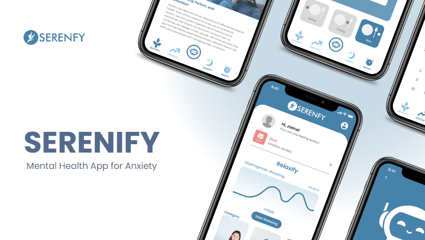 Serenify mental health app design